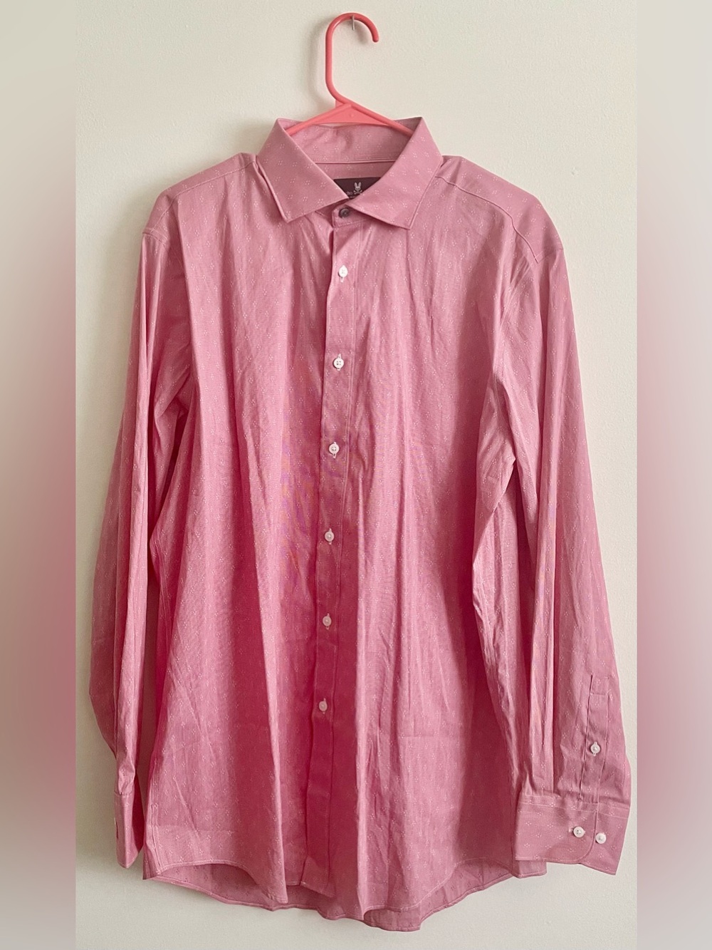 🐰 Psycho Bunny Men's Pink Long-Sleeve Button-Up Shirt 🐰